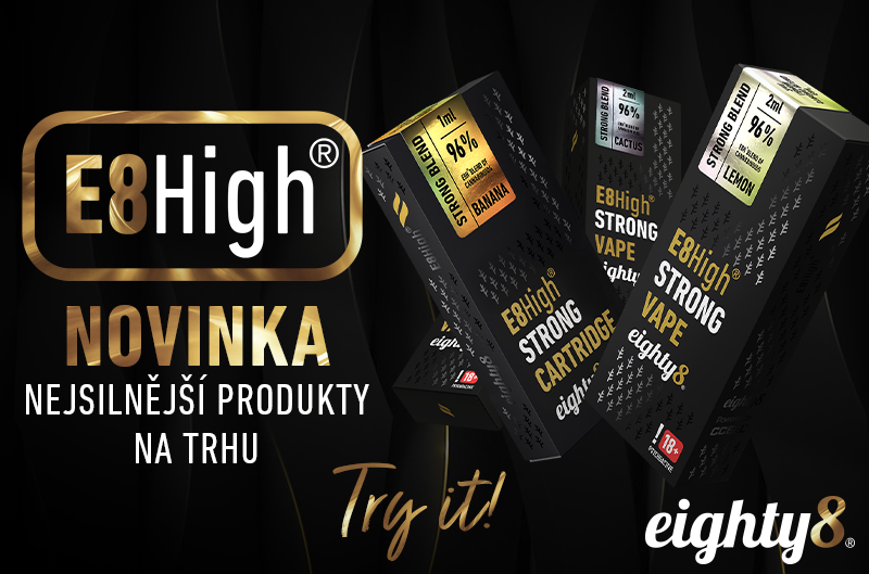 Konopná vape pera a cartridge od Eighty8