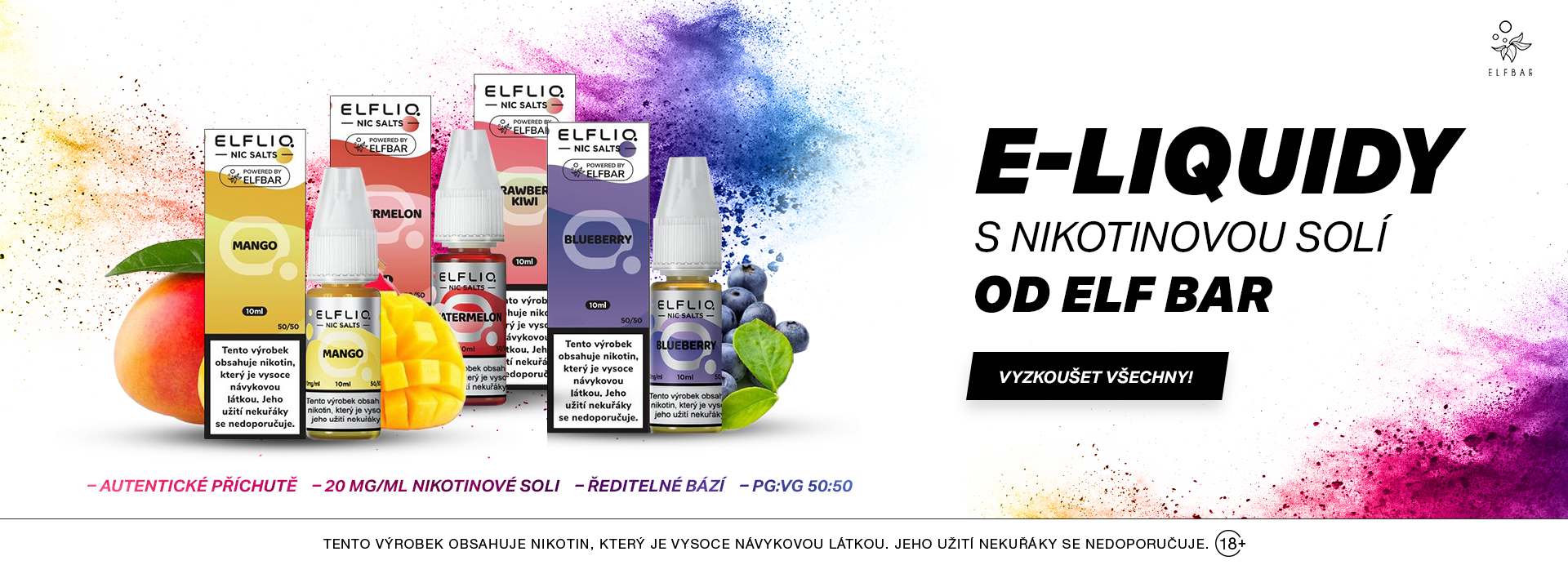 e-liquidy s nikotinovou solí od ELF BAR