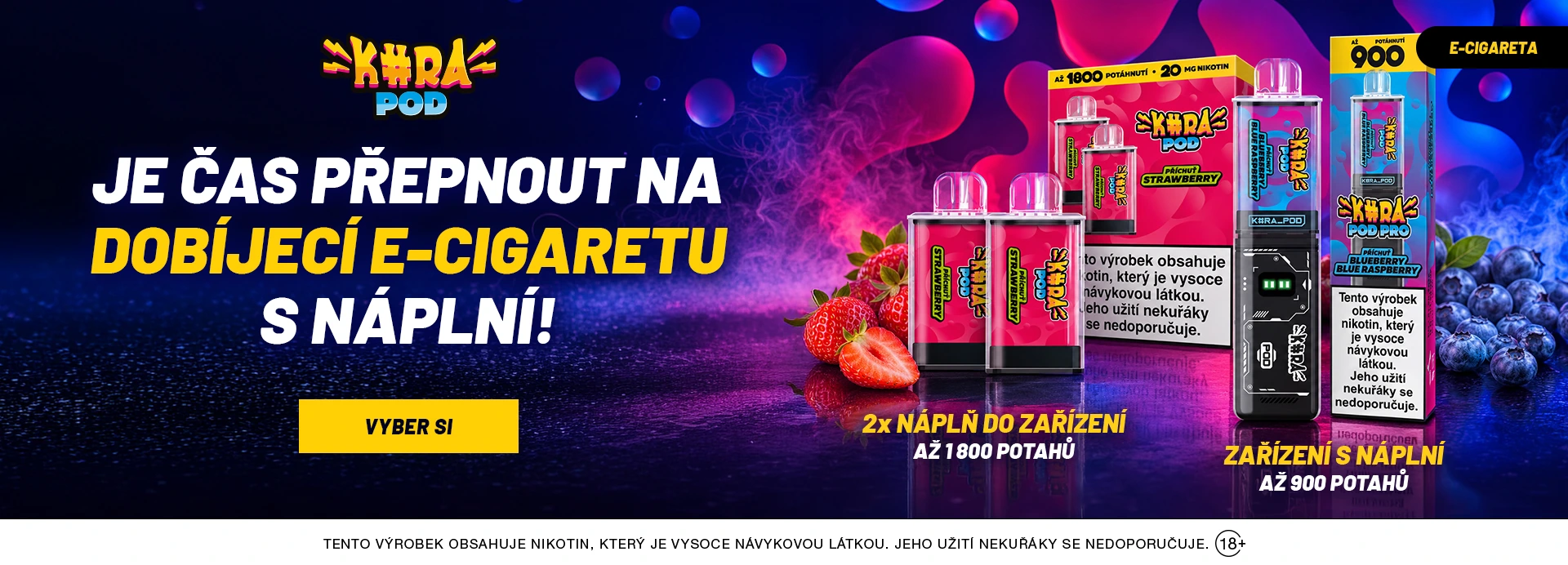 E-cigareta s technologií POD systém od značky Kura